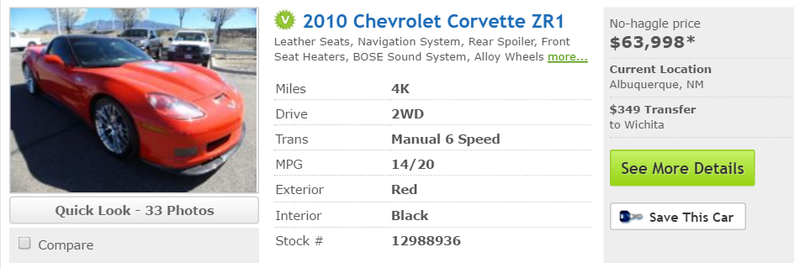 Clearly not the one I drove, but the ad looked like this, except the car was white and had 14,000 miles